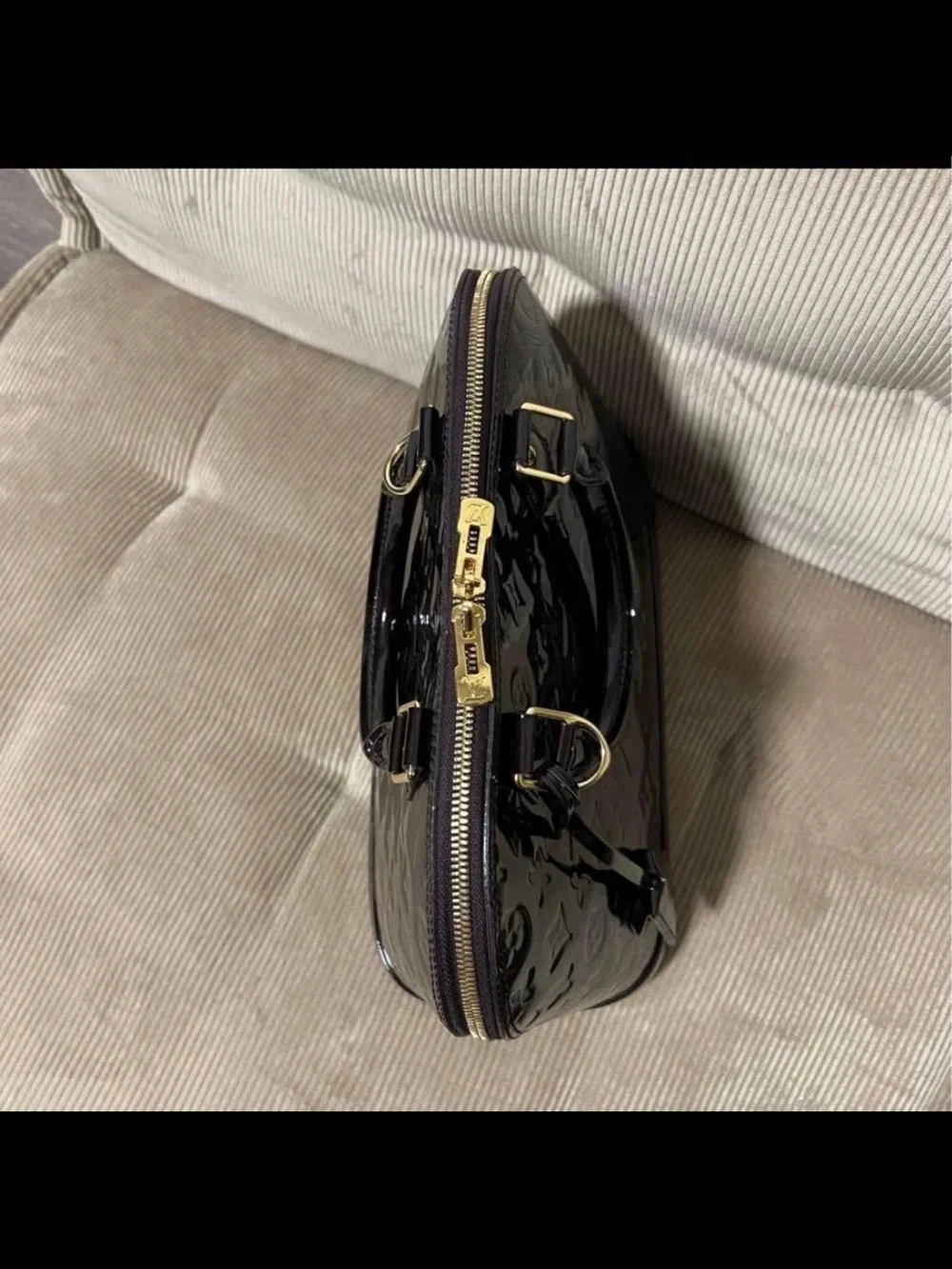 Louis Vuitton Alma PM Vernis Patent Leather Bag in Black